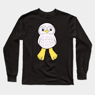 White Owl with Human Feet Long Sleeve T-Shirt